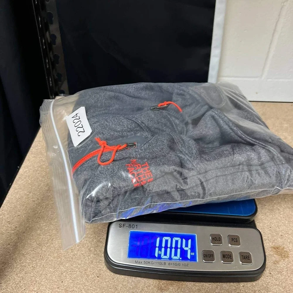 The North Face Jacket Men XXL Gray Orange 1/4 Zip Pullover Fleece 2XL